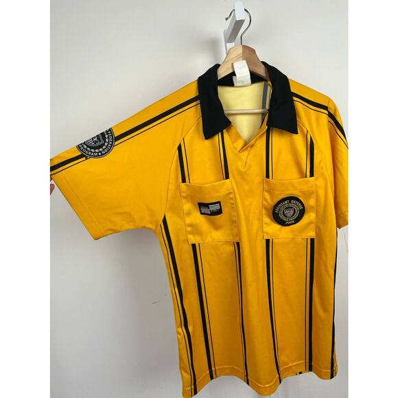 Assistant Referee Jersey Striped Yellow S Official Sports US Soccer Federation - Picture 7 of 8
